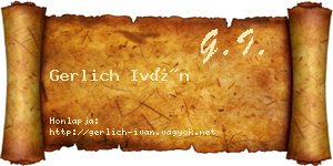 Gerlich Iván névjegykártya